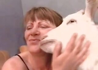 Animal lovers with really kinky minds enjoying group goat fucking