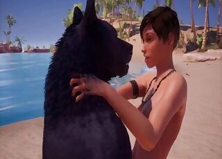 Animated zoo porn - Black wolf gives facial to brunette girl after sex