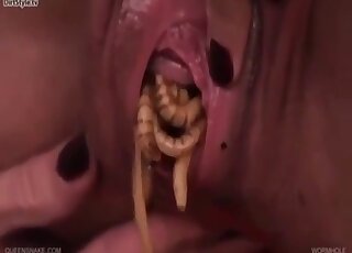 Kinky blonde MILF uses thick worms for bestiality sex pleasure