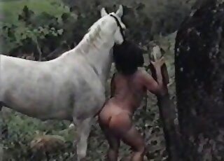 Weird zoophile loves all kinds of sex with a horse and does it well