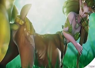 Centaur hottie gets her asshole fucked by an ork in 3D zoo porn