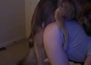 Passionate doggystyle fuck with a round-assed zoophile and dog